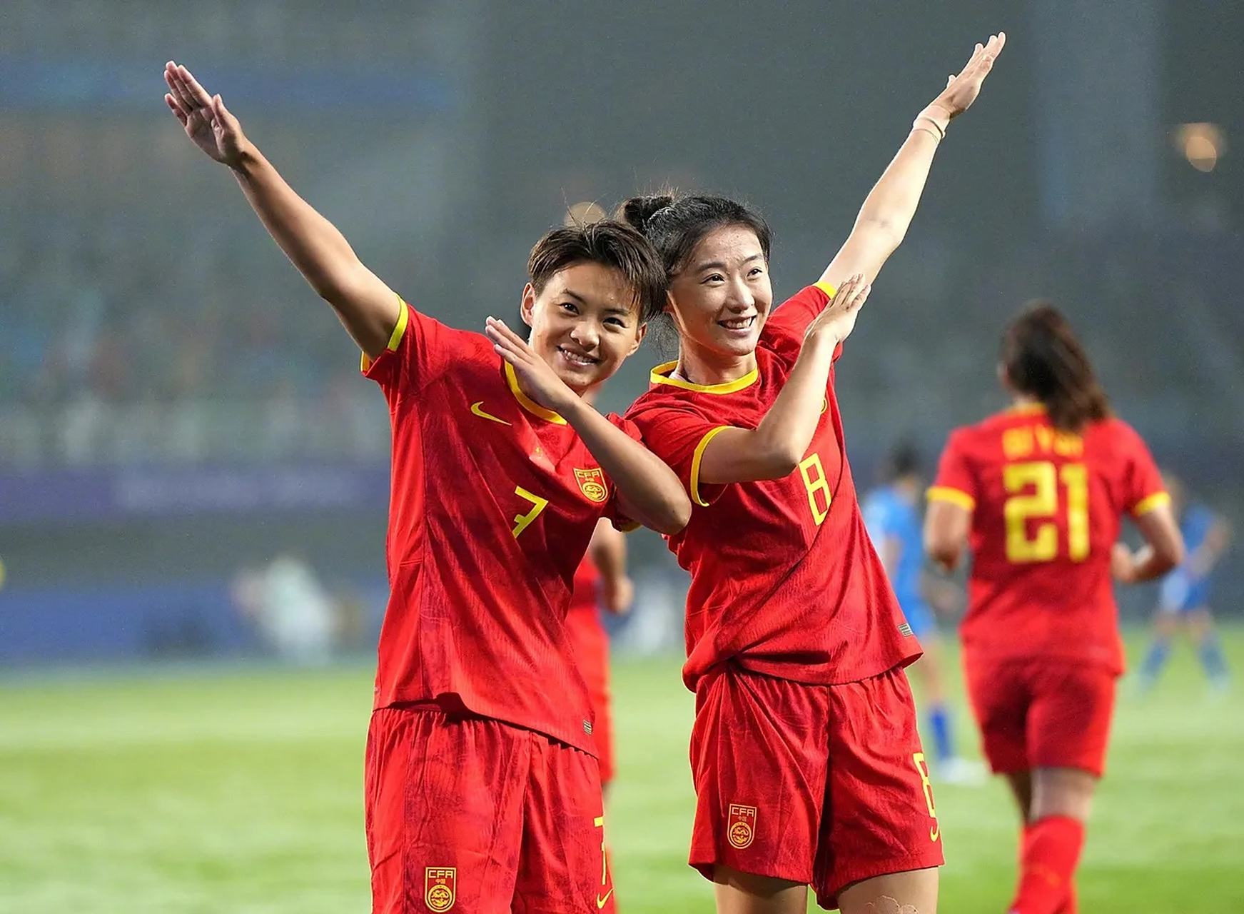 包含亚洲杯女足比赛，中国战胜对手，轻松取胜的词条